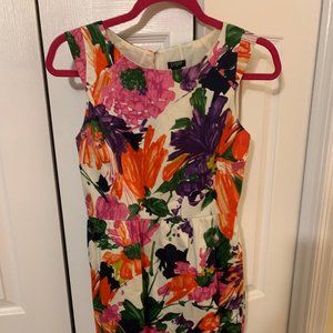 J Crew Bold Orange Cora Printed Floral Dress